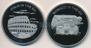 Máltai Lovagrend 2004. 100L (2x) "Monaco az EU-ban" + "Olaszország az EU-ban" T:...