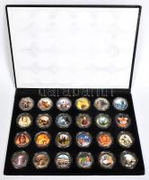 Libéria 2001. 10$ "Szabadság pillanatai" multicolor emlékpénz sorozat 24db-ja eredeti díszdobozban T:PP Liberia 2001. 10$ "Moments of Freedom" 24pcs of multicolor commemorative coin series in original case C:PP