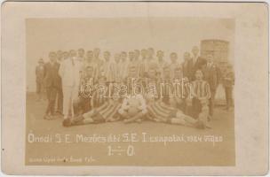 1924 Ónod, focipálya, Ónodi SE és Mezőcsáti SE I. labdarúgó csapatai, kiadja Ganz Lipót (fa)