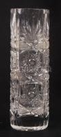Ólomkristály üvegváza, csiszolt, hibátlan, m: 20 cm