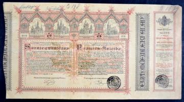 Budapest 1886. "Egyházi Műemlék Alap" Sorsjegykölcsöne 5Ft-ról a budapest-lipótvárosi bazilika kiépítésére s egyházi műemlékek fenntartására T:III