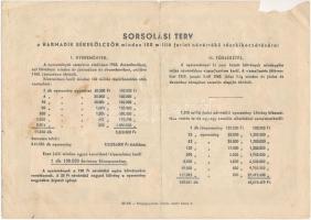 1952. "Harmadik Békekölcsön" a Magyar Népköztársaság Nyereménykölcsöne 25Ft-ról T:III- (pa...