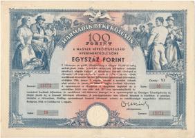 1952. "Harmadik Békekölcsön" a Magyar Népköztársaság Nyereménykölcsöne 100Ft-ról T:III-