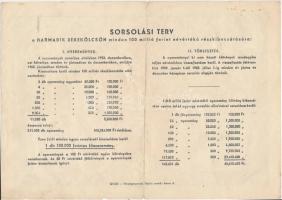 1952. "Harmadik Békekölcsön" a Magyar Népköztársaság Nyereménykölcsöne 100Ft-ról T:III-