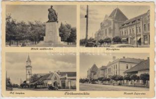 Törökszentmiklós, Kossuth Lajos utca, Községháza, Liszt üzlete, automobile (EK)