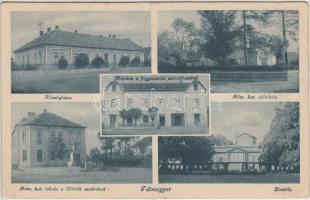 Tótmegyer, Népház, Fogyasztási szövetkezet, Községháza, kastély, Római katolikus plébánia és iskola / folk house, cooperative, town hall, castle, parish, school (ázott / wet damage)