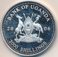 Uganda 2006. 2000Sh Ag "A labdarúgás halhatatlanjainak csarnoka - Anglia 1980-as évek/Gary Lineker" T:PP ujjlenyomat Uganda 2006. 2000 Shilling Ag "Hall of Fame of football - England 1980s/Gary Lineker" C:PP  fingerprint