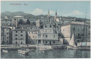 Volosko, Volosca; Riva / port, ships, Cafe Riviera