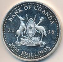 Uganda 2006. 2000Sh Ag "A labdarúgás halhatatlanjainak csarnoka - Olaszország 1990-as évek / Franco Baresi" T:PP ujjlenyomat Uganda 2006. 2000 Shilling Ag "Hall of Fame of football - Italy 1990s / Franco Baresi" C:PP fingerprint