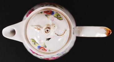 Hollóházi virág mintás mokkás készlet, matricás, jelzett, hibátlan