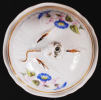 Hollóházi virág mintás mokkás készlet, matricás, jelzett, hibátlan