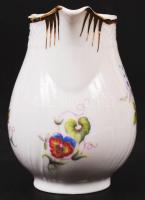 Hollóházi virág mintás mokkás készlet, matricás, jelzett, hibátlan