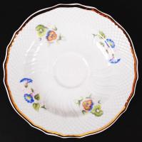 Hollóházi virág mintás mokkás készlet, matricás, jelzett, hibátlan