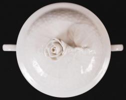 Herendi fehér mázas mokkás készlet, jelzett (mély nyomás), hibátlan