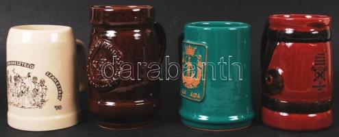 14 db sörös korsó különféle méretekben, kohászati, bányászati feliratokkal, hibátlanok, több jelzett