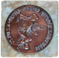 ~1980. "25 éves a 'Pajtás' Magyar Úttörők Szövetsége" Br lemezérem márványtalpon T:2