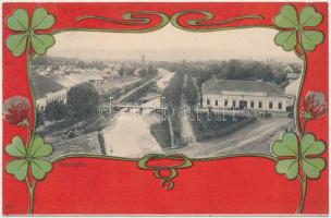 Kovászna, híd, lóhere / bridge, clover litho (Rb)