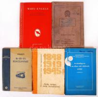 5 db szocreál irodalom-Ivánov: 14-69-es páncélvonat; Az atomfegyver és az ellene való védekezés módjai; Marx-Engels: A történelmi materializmus; "Örök tavasz, örök forradalom". Papírkötés,kopottas állapotban.