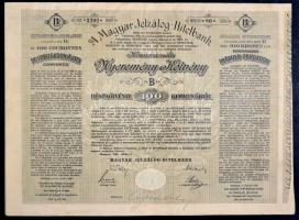 Budapest 1906. "Magyar Jelzálog-Hitelbank Nyeremény-Kötvény" 100K-ról, 3 nyelven, szárazpecséttel T:II-
