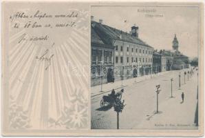 Kolozsvár, Unio utca, Ingatlan és jelzálog üzlet, kiadja Kováts P. fia / street, Real estate and mortgage business