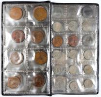 Írország 51db-os fémpénz gyűjtemény éremtartó albumba rendezve T:vegyes Ireland 51pcs of coins in collectors album C:mixed
