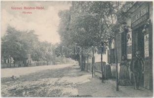 Balatomszemes-fürdő, Fő utca, Fellner Soma vegyeskereskedése és kiadása