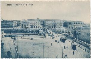 Taranto, Prospetto Citta Nuova / new town, tram, bridge (EK)