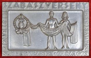 ~1980. "Kisipari Szövetkezetek Országos Szövetsége - Szabászverseny" Br és fém emlékplaket...