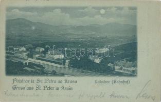 Sveti Petar na Krasu, St Peter in Krain; Kolodvor, Bahnhof / railway station