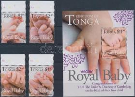 Royal Baby - A kis trónörökös ívszéli sor + blokk, Royal Baby -  The little corwn prince margin set + block