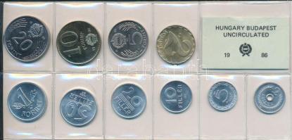 1986. 2f-20Ft 10db klf érmés forgalmi sor fóliatokban T:1