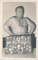 Hans Vala wrestler champion, signed photo postcard