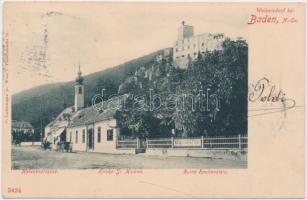 Baden bei Wien, Helenenstrasse, Kirche St. Helena, Ruine Rauhenstein / street, church, castle ruins
