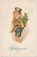 New York, pig gentleman, litho (EB)