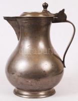 Nagyméretű fedeles ón kancsó, m: 25 cm