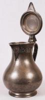 Nagyméretű fedeles ón kancsó, m: 25 cm