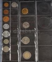 Észtország, Lettország, Litvánia, Luxemburg, Oroszország: 106db-os fémpénz gyűjtemény éremtartó albu...