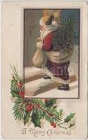 Christmas, Santa Claus Emb. litho
