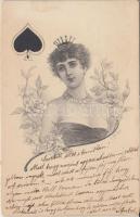 Playing card, lady