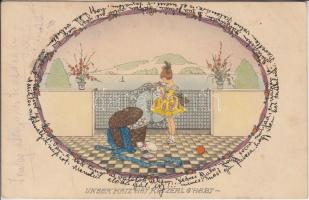 Unser Katz hat Katzerl g'habt..., litho, M. Munk Nr. 1144. s: Mela Koehler