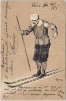 Skiing Emb. litho s: A. Heyer (EB)