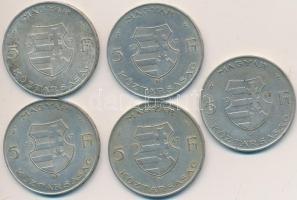 1947. 5Ft Ag "Kossuth" (5x) T:2- Adamo F8.1