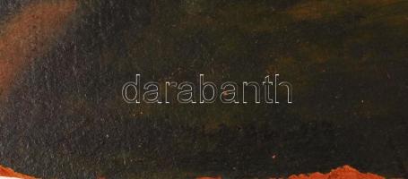 Dimény Lajos: Vitorlások a tavon. Olaj, karton, jelzett, sérült, 35×50 cm