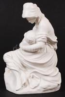 Herendi szoptató anya, fehér mázas, jelzett (mély nyomás), hibátlan, m:20 cm