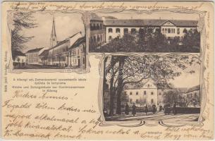 Kőszeg, Szent Domonkosrendi szerzetesnők iskola épülete és temploma, Integrátus, Art Nouveau, kiadja Róth Jenő (EK)