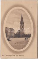 Igló, Városháza, Római katolikus templom / town hall, Catholic church (EK)