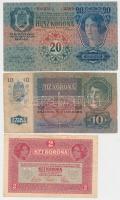 1912. 100K + 1913. 20K + 1914. 50K + 1915. 10K + 1916. 1K + 1917. 2K mindegyik felülbélyegzés nélkül...