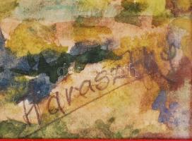 Haraszthy jelzéssel: Tabán. Akvarell, papír, üvegezett keretben, 28×21 cm