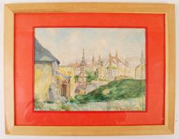 Jelzés nélkül: Tabán. Akvarell, papír, üvegezett keretben, 28×21 cm