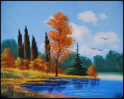 Kiss Károly: 5 db tájképe. Vegyes technika, karton, jelzett, 40×50 cm